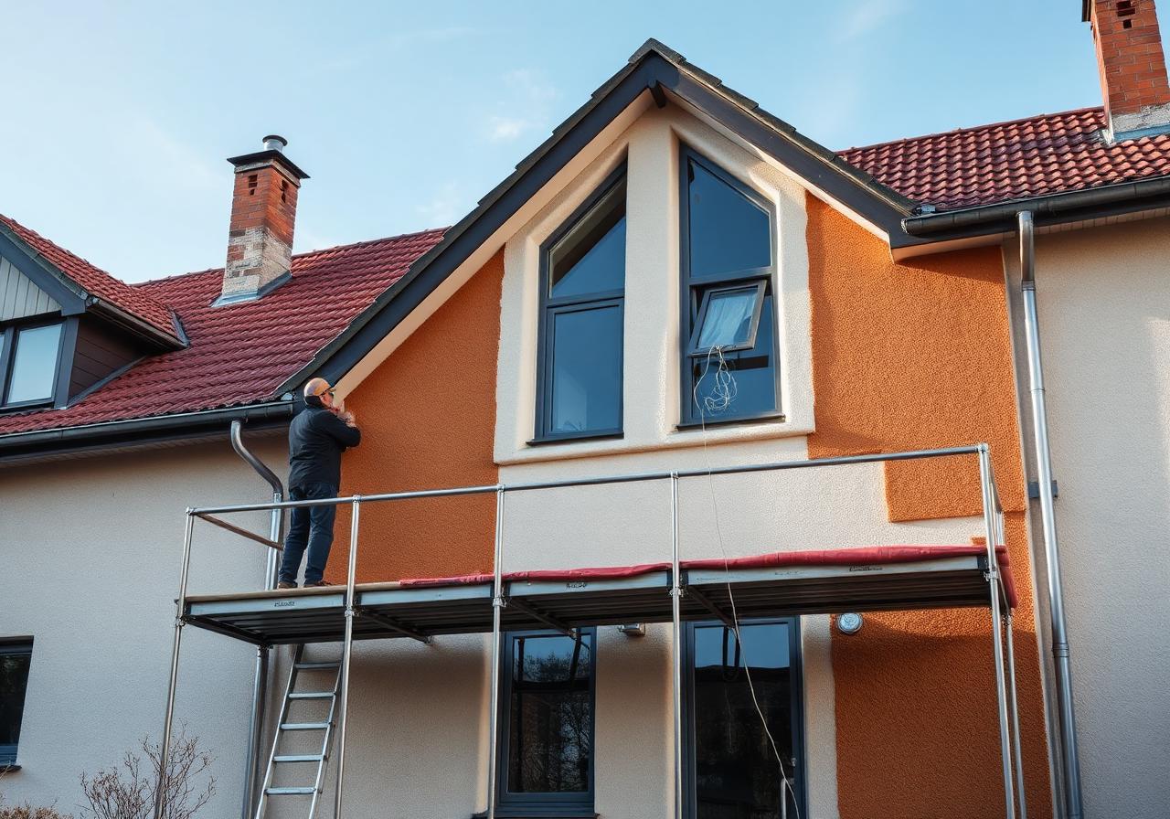 Energetische Sanierung eines Wohnhauses im Ruhrgebiet mit Wärmedämm-Verbundsystem